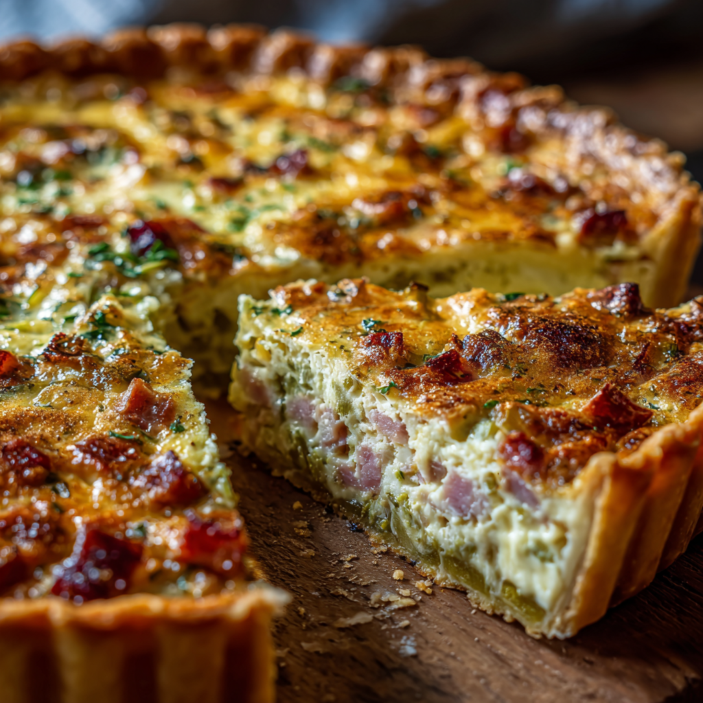Hatch Chile Ham Quiche