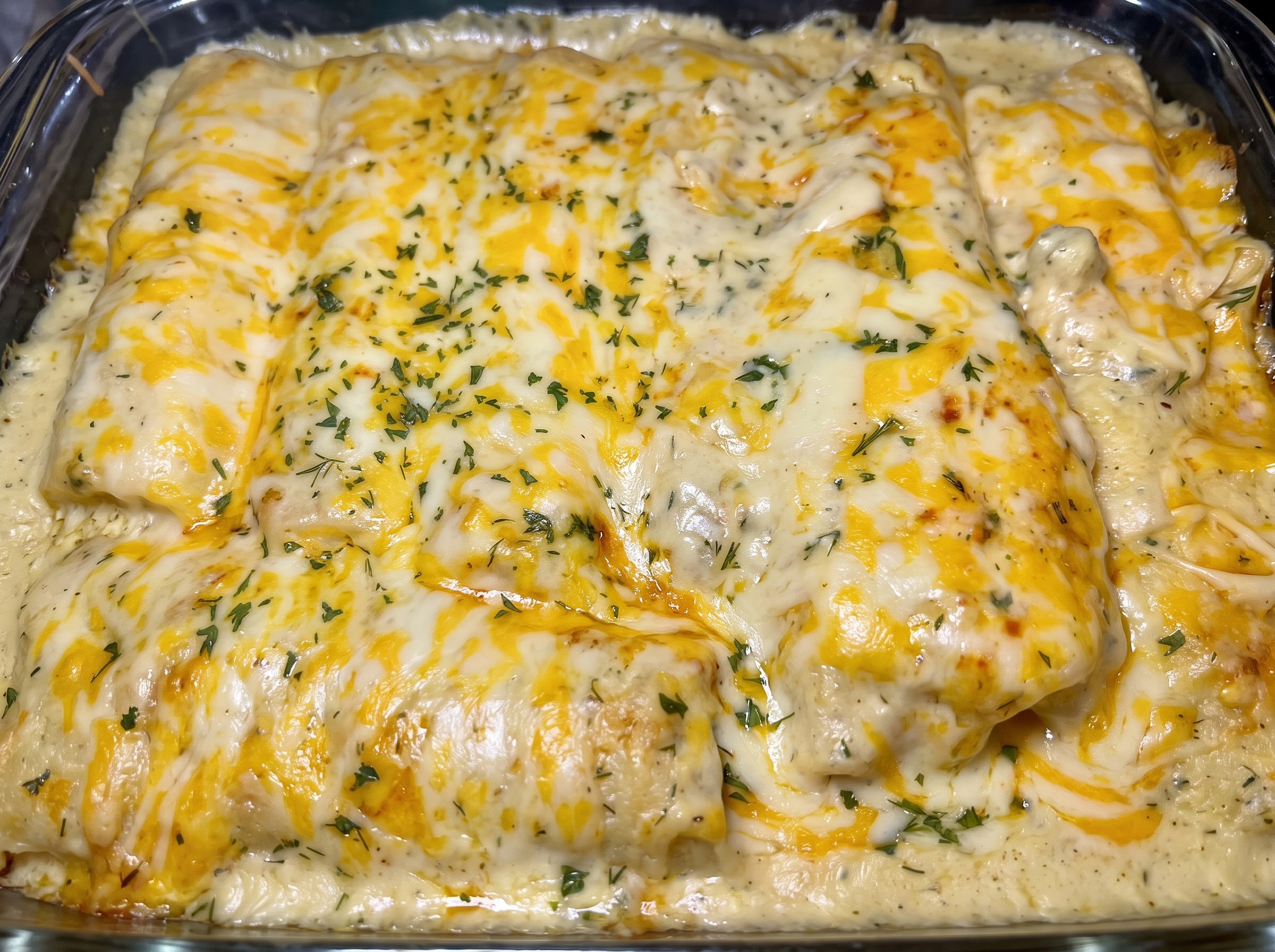 Creamy White Chicken Enchiladas