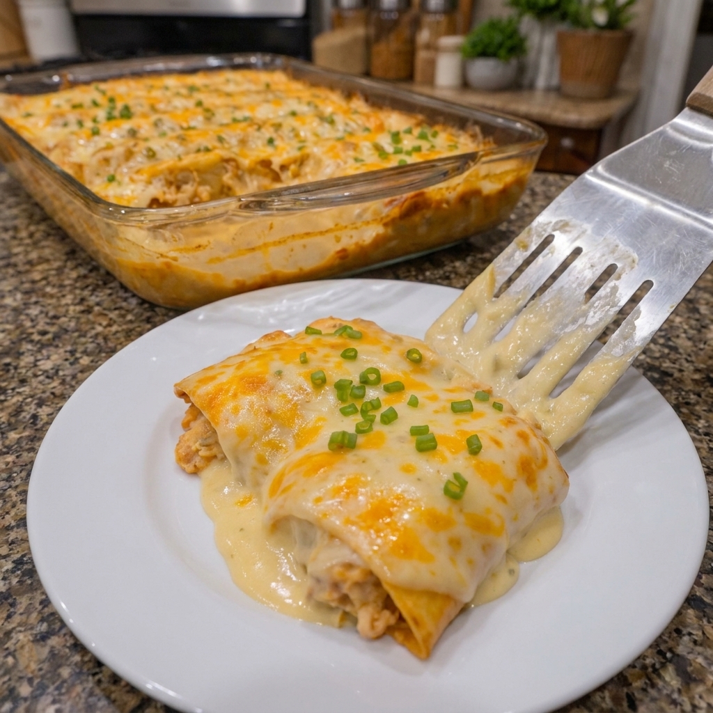 Creamy Cheesy Chicken Enchiladas
