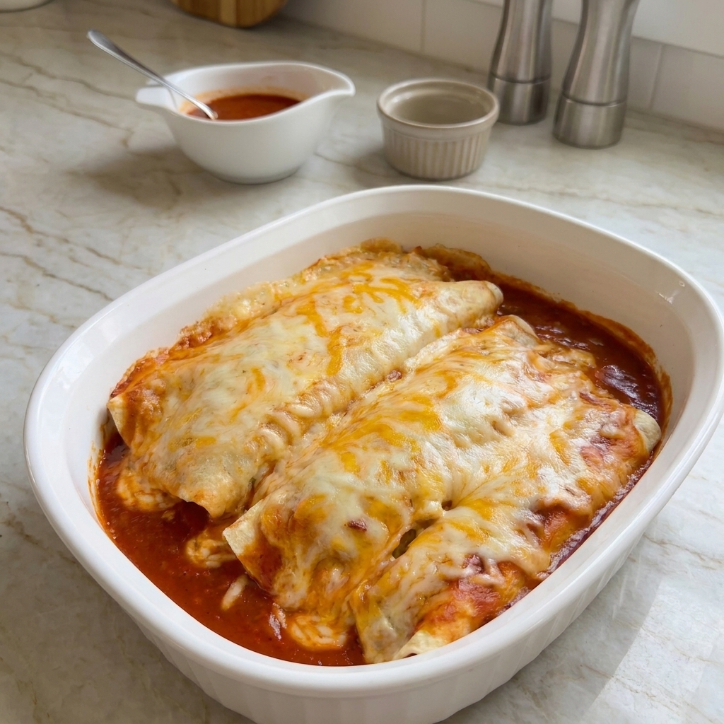 Smothered Beef & Bean Enchiladas