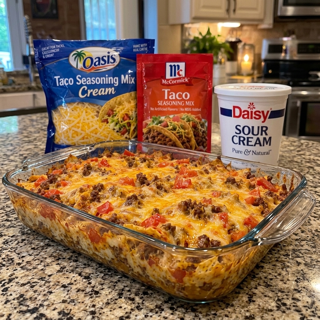 Cheesy Loaded Taco Casserole