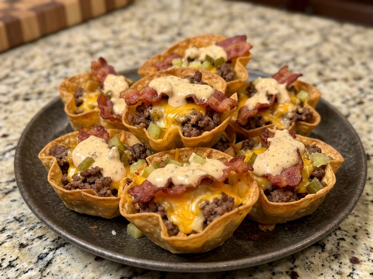 Bacon Cheeseburger Taco Cups